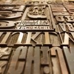 Various printing plates representing different fonts