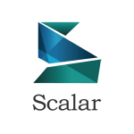 Scalar logo, stylized letter "S" with name underneath